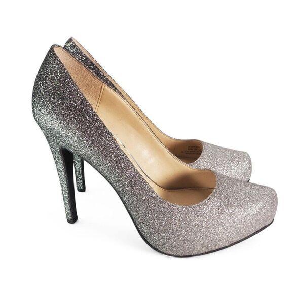 Jessica Simpson Parisah 5" Platform Pump Silver Glitter Ombre Women's 8M - Picture 4 of 11